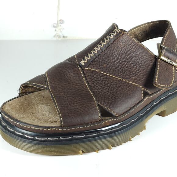 Dr. Martens Vtg Y2K Men\'s US 12 Brown Leather Strappy Fisherman Sandals England main image 13